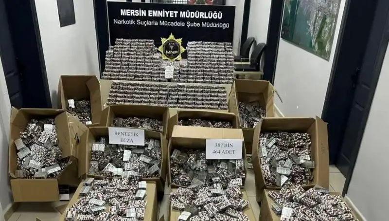 Mersin’de Tarihi Uyuşturucu Operasyonu: 387 Bin Hap Ele Geçirildi